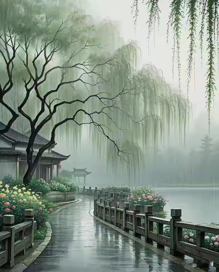七律·心雨暗滴空阶夜未休，寒丝敲碎一帘秋。愁萦枕畔凝珠重，绪绕心头逐浪流