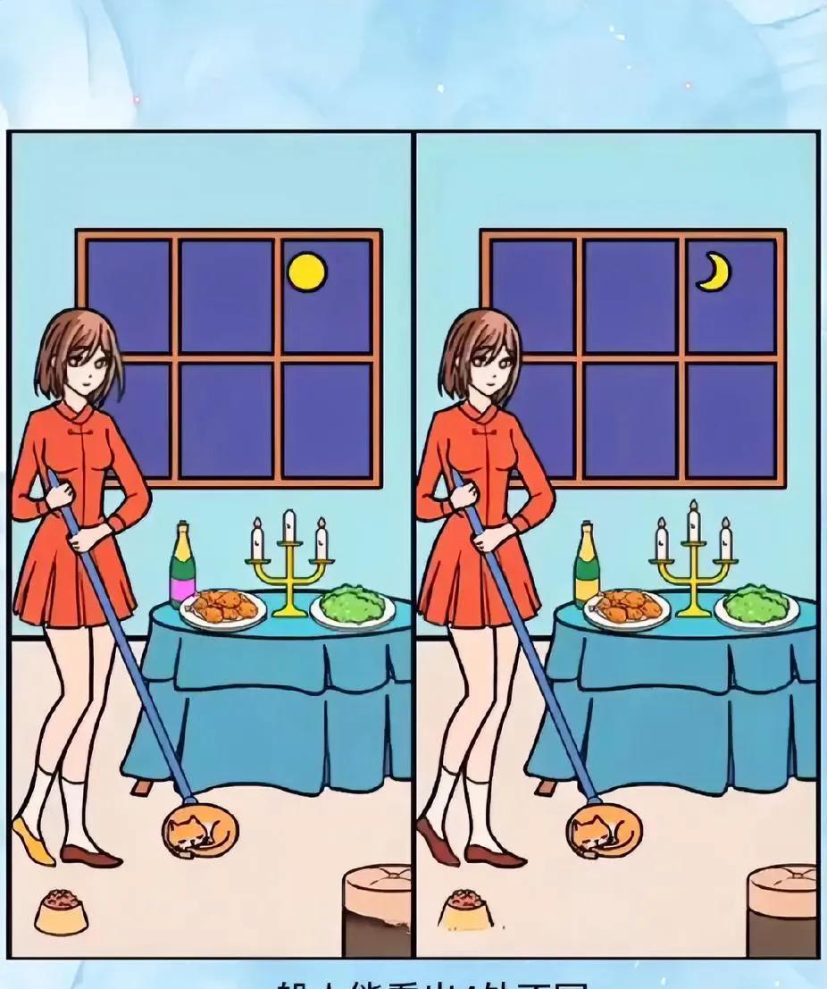 考考你的眼力，图中藏有6处不同，你能找到几处