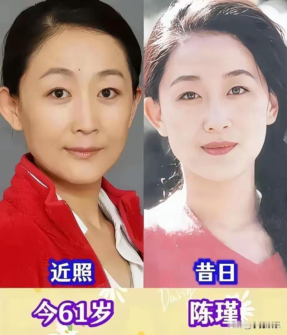回看这些老戏骨的旧照，个个风华绝代。年轻时的陈瑾气质温婉，在《都挺好》中将偏心母