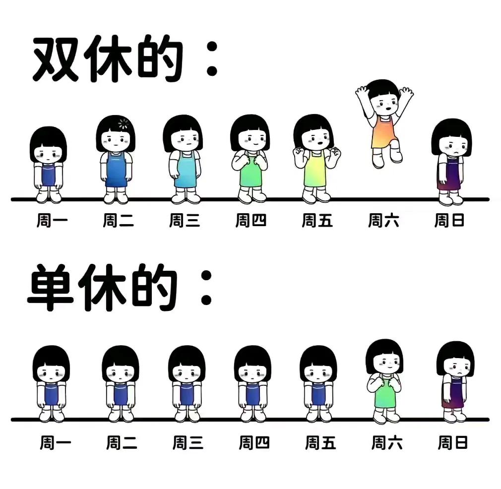 单休和双休的差别。