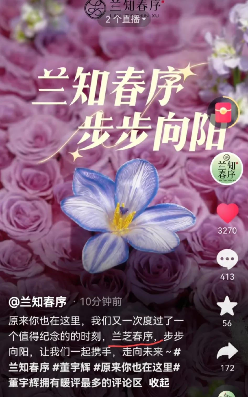 现在不只是与辉同行，连兰知春序也是严格版的直播间了！兰知春序的小编发了个温馨