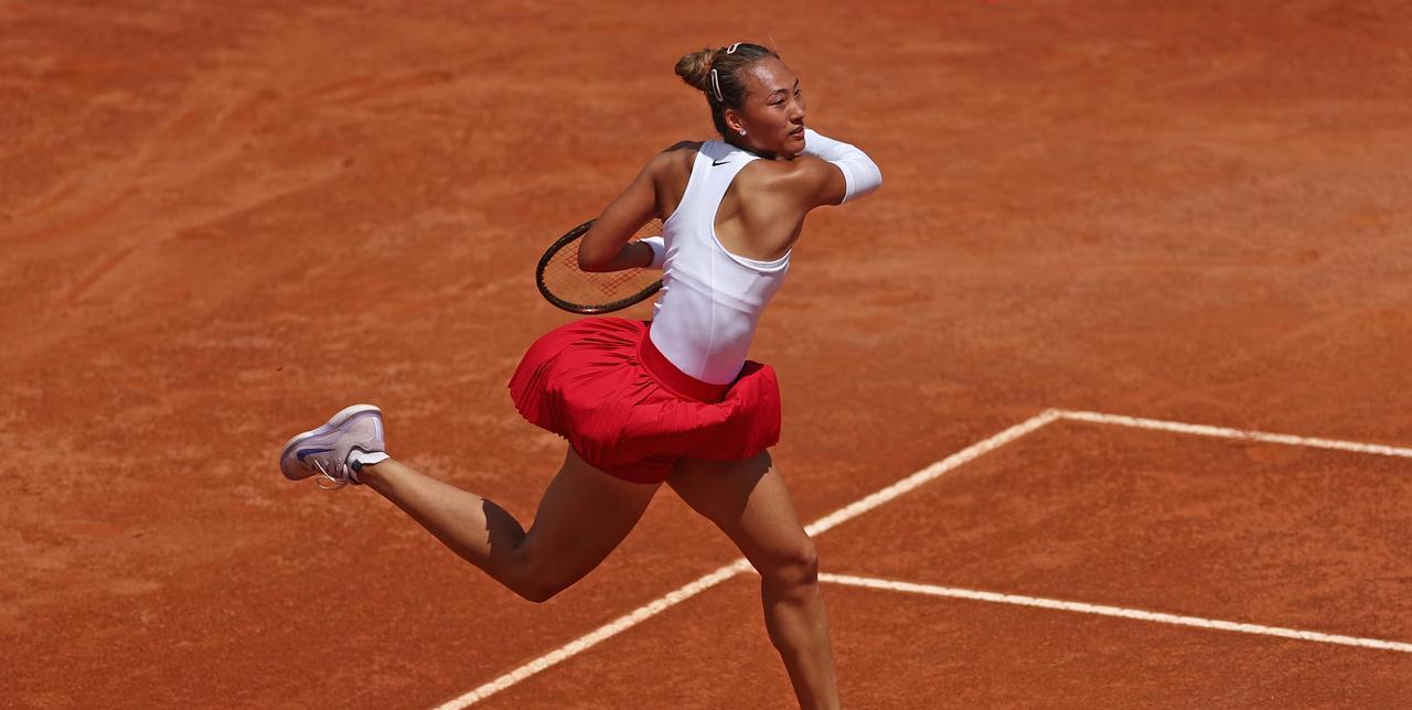 #网球#2025年5月12日，WTA1000赛事意大利公开赛女单第四轮，中国选