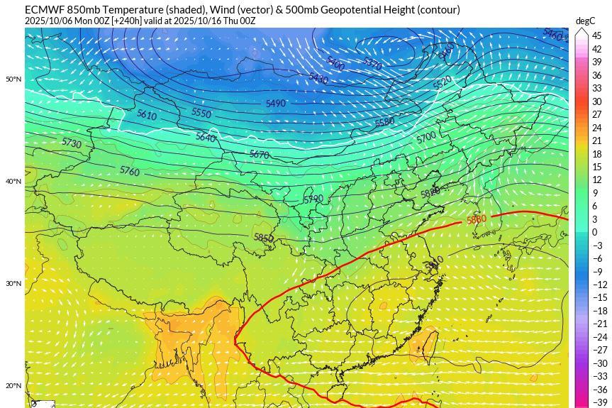 10月中旬的冷空气又开始往后调了，现在看来16号之前北方的冷空气都没法南下，最多