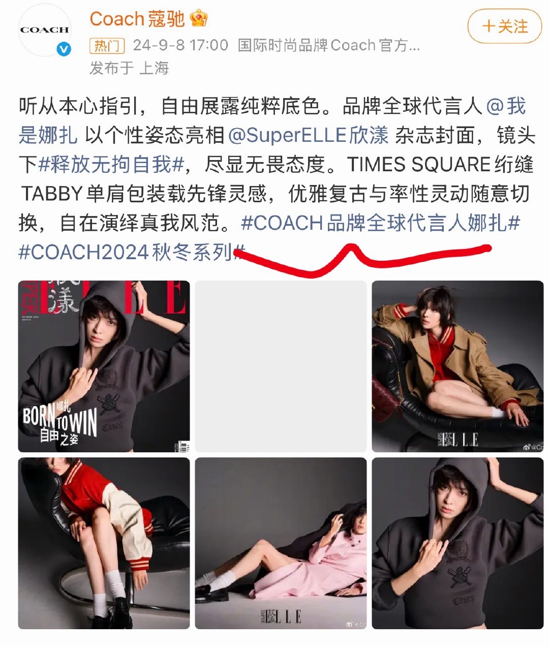 蔻驰咋这样啊给紫妹品代给娜扎全球代言人🤐​