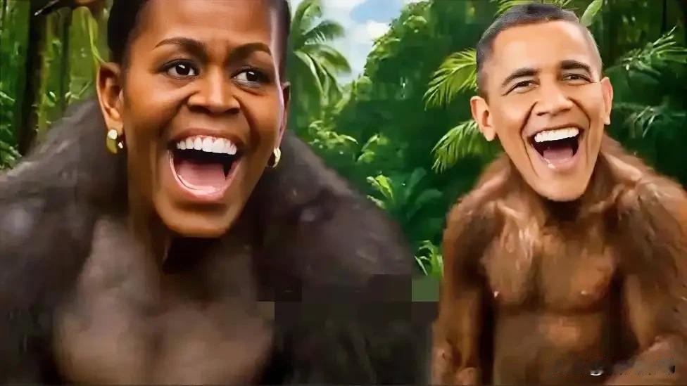 特朗普将奥巴马夫妇P成猴子形象特朗普又开始整活了[呲牙笑]大选缠斗玩出界，把前总统