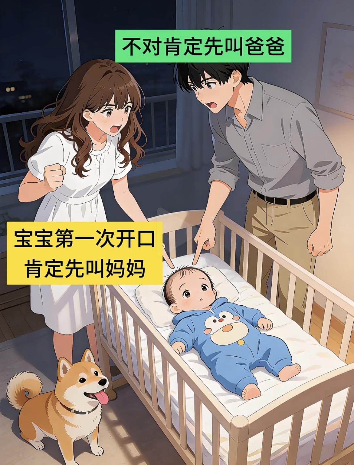 “孩子是先叫爸爸，还是妈妈，没想到被狗🐶截胡了”[笑着哭][笑着哭]