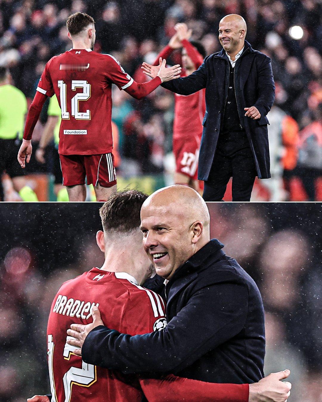 【布拉德利太棒了】利物浦1-0击败皇马的赛后，斯洛特称赞了贡献强硬防守表现的布拉