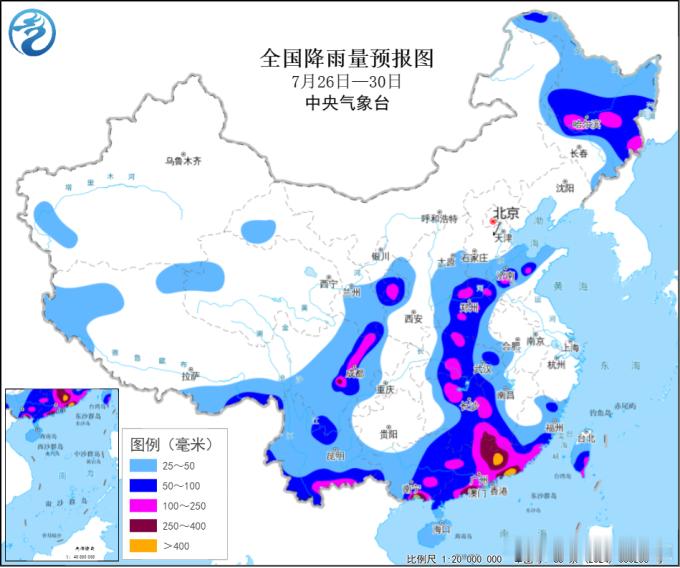气象观察团受“红霞”及西南季风影响，预计26-30日，华南、江南西部、江汉、黄