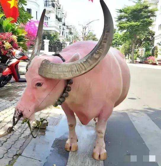 2001年，越南一农民3400元买下一头粉色水牛，20年后，一名中国富商出价28