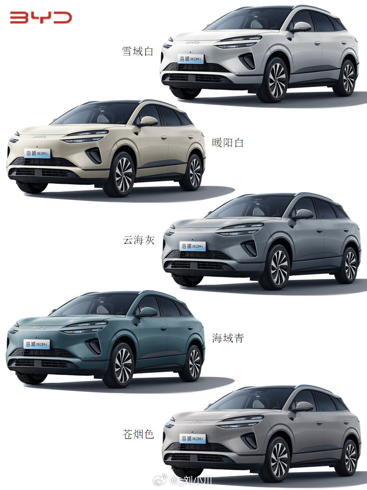 比亚迪海狮06【新车选色】比亚迪海狮06DM-i，哪个外观+内饰颜色好看[举