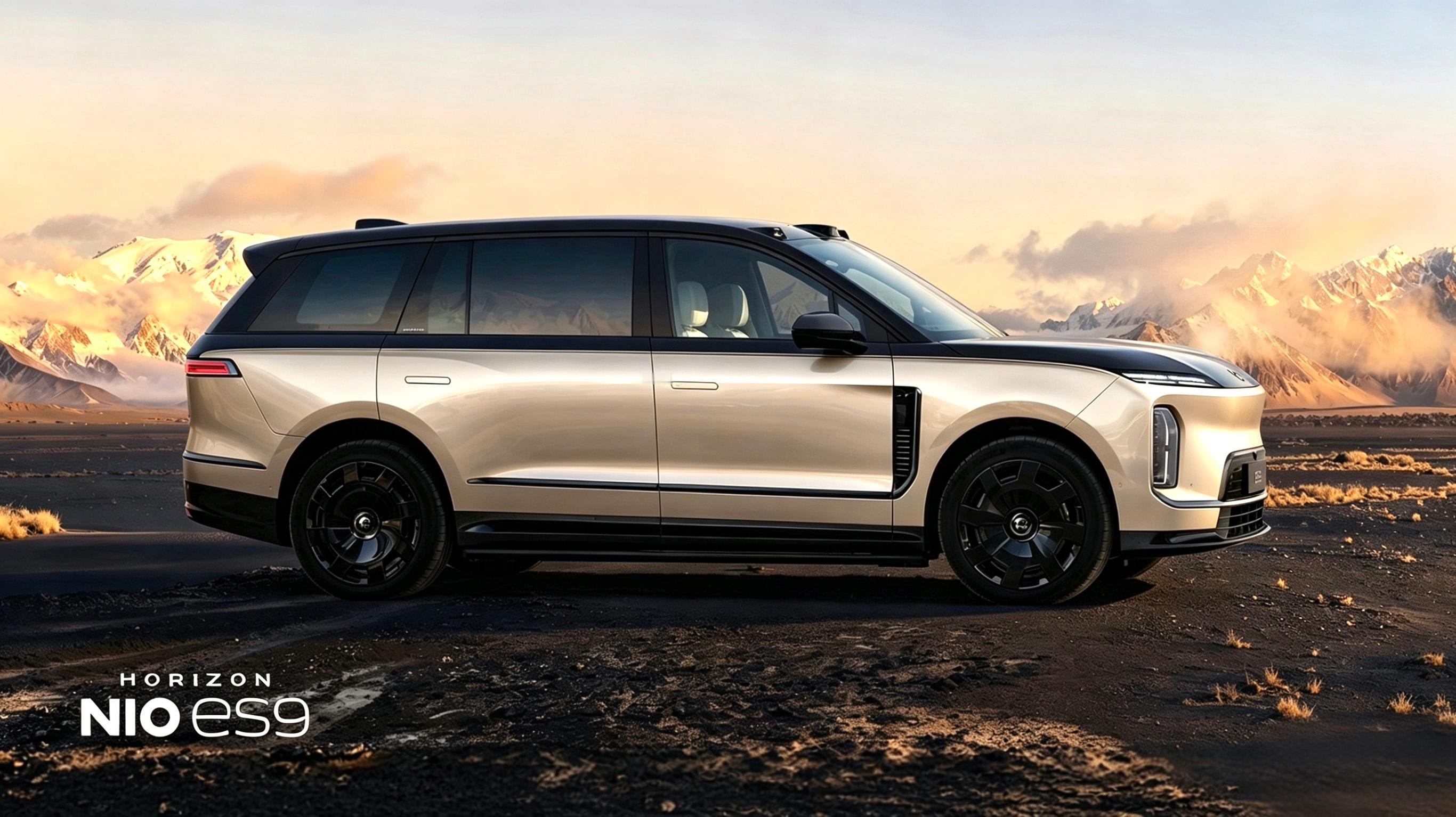 ES9地平线的黑金色，换上全黑的大饼子之后，忽然更黑帮了，好帅啊啊啊啊啊啊啊蔚来