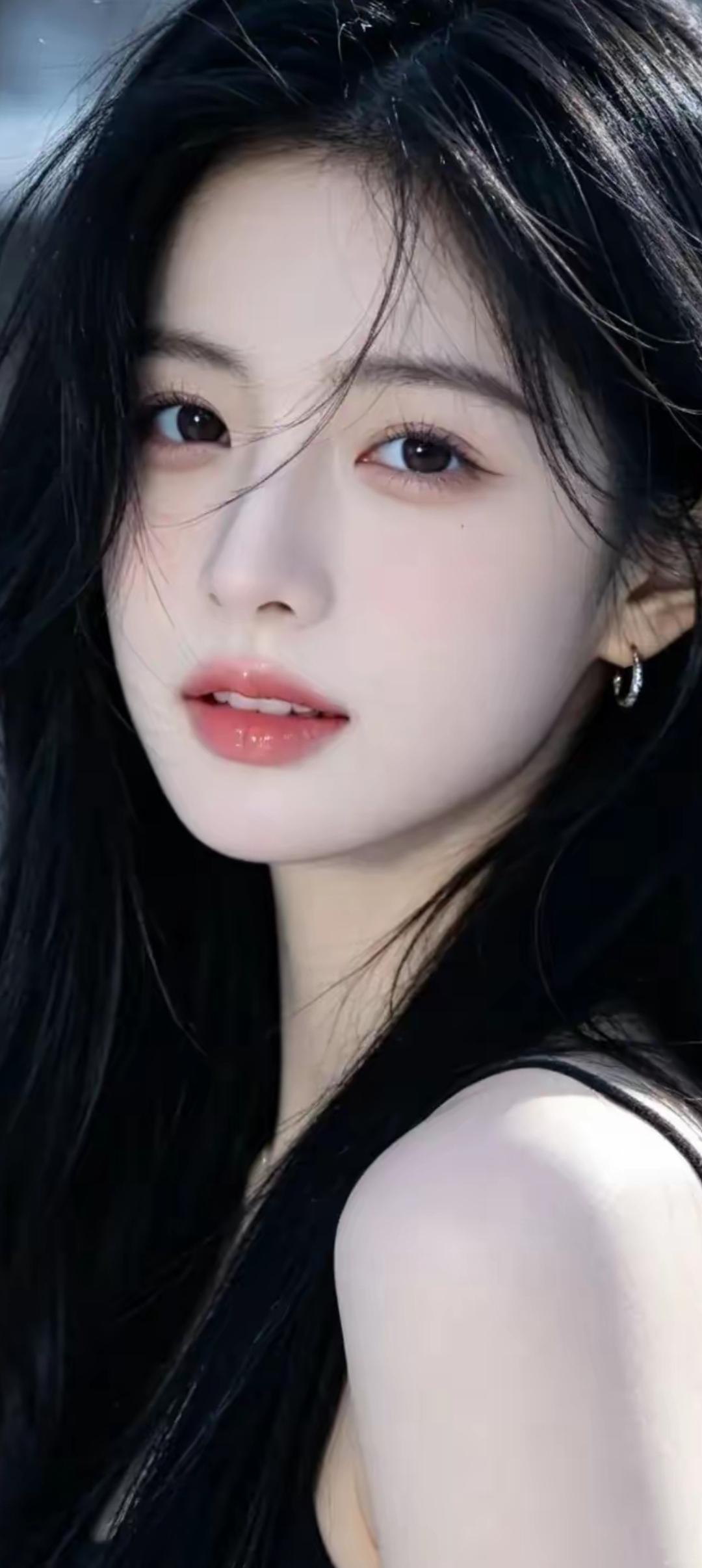 黑发红唇，清新脱俗，女神降临！💖✨