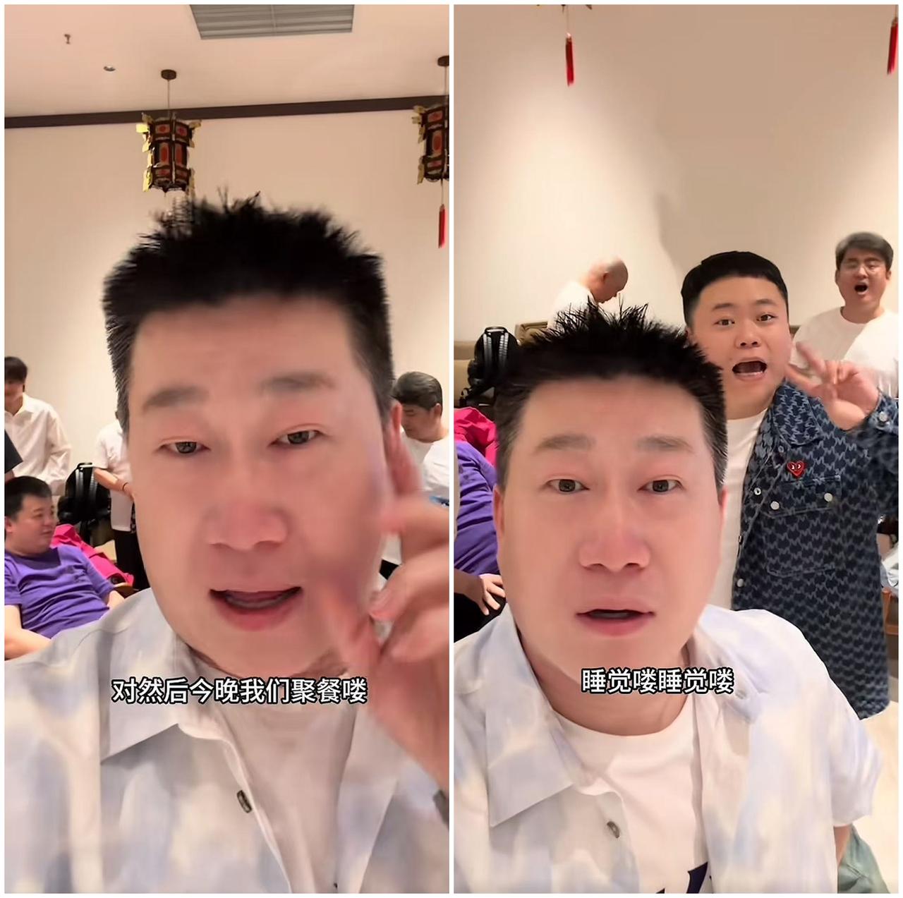 张鹤伦请客吃饭，德云社六队成都聚餐！德云社张鹤伦发布了一段在成都德云社后台动员队