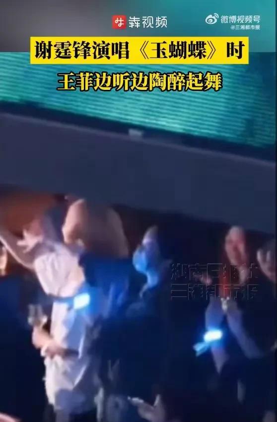 王菲去了谢霆锋演唱会：听定情曲《玉蝴蝶》时陶醉起舞！王菲的到来，引起人们的热议！