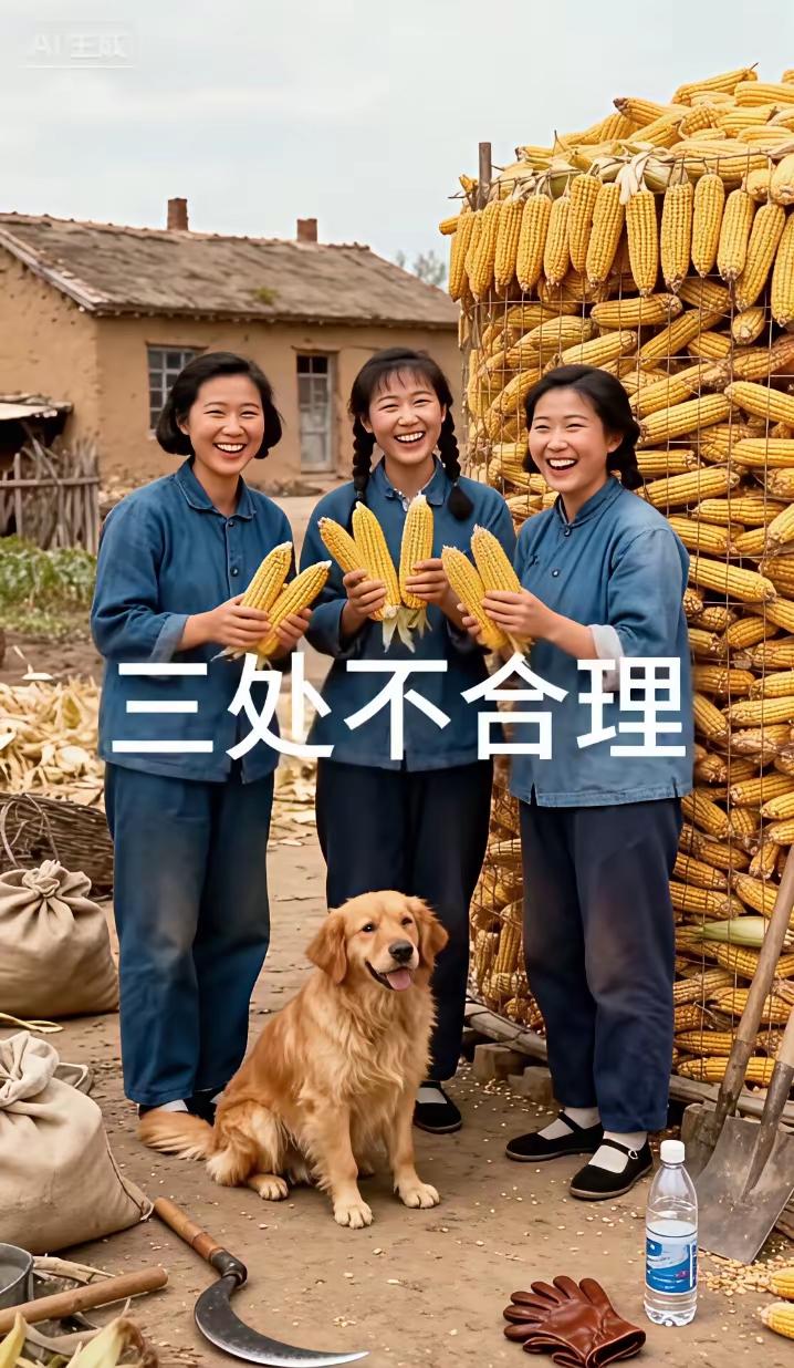 80年代，院子里堆满了玉米，有三处不相符，你能找到吗？