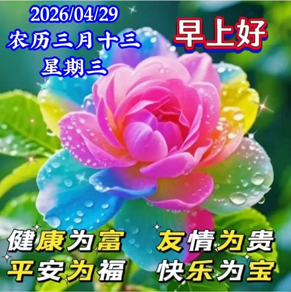 一朝相识一生缘，永生牵挂在心间，岁月匆匆又一天，清晨祝福到身边，千言万语汇一句，