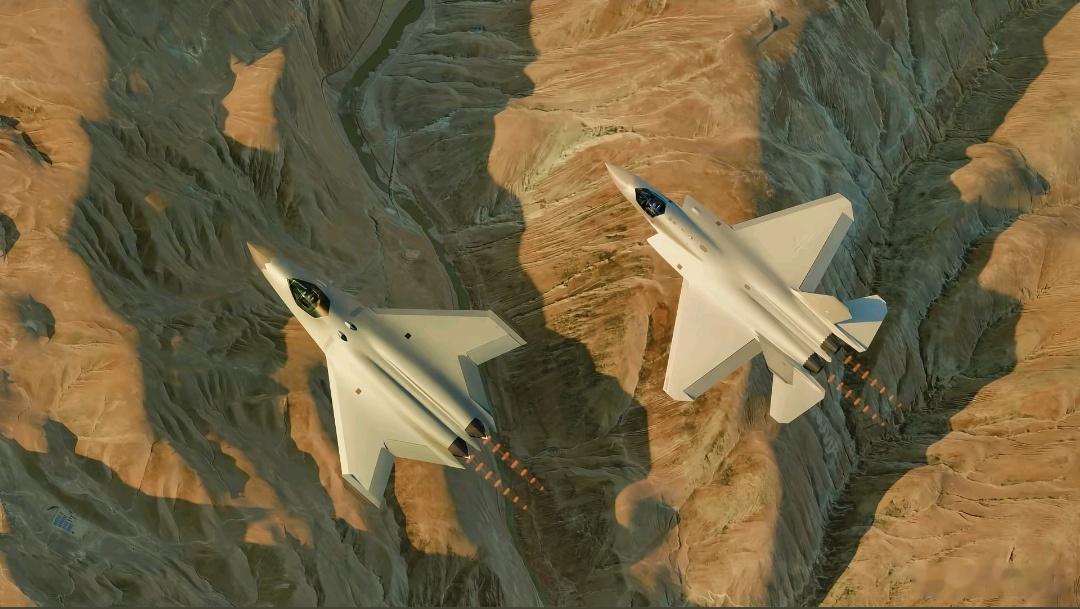 沈霍伊出品必是精品，歼35和歼50战斗机比翼双飞。歼35歼50