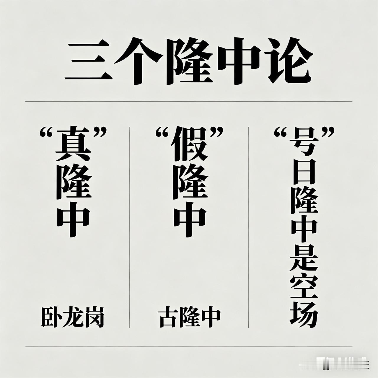 明朝以前没一条史证诸葛亮与襄阳西南三十里古隆中（伏龙山）有关，襄阳拿出的所谓证据