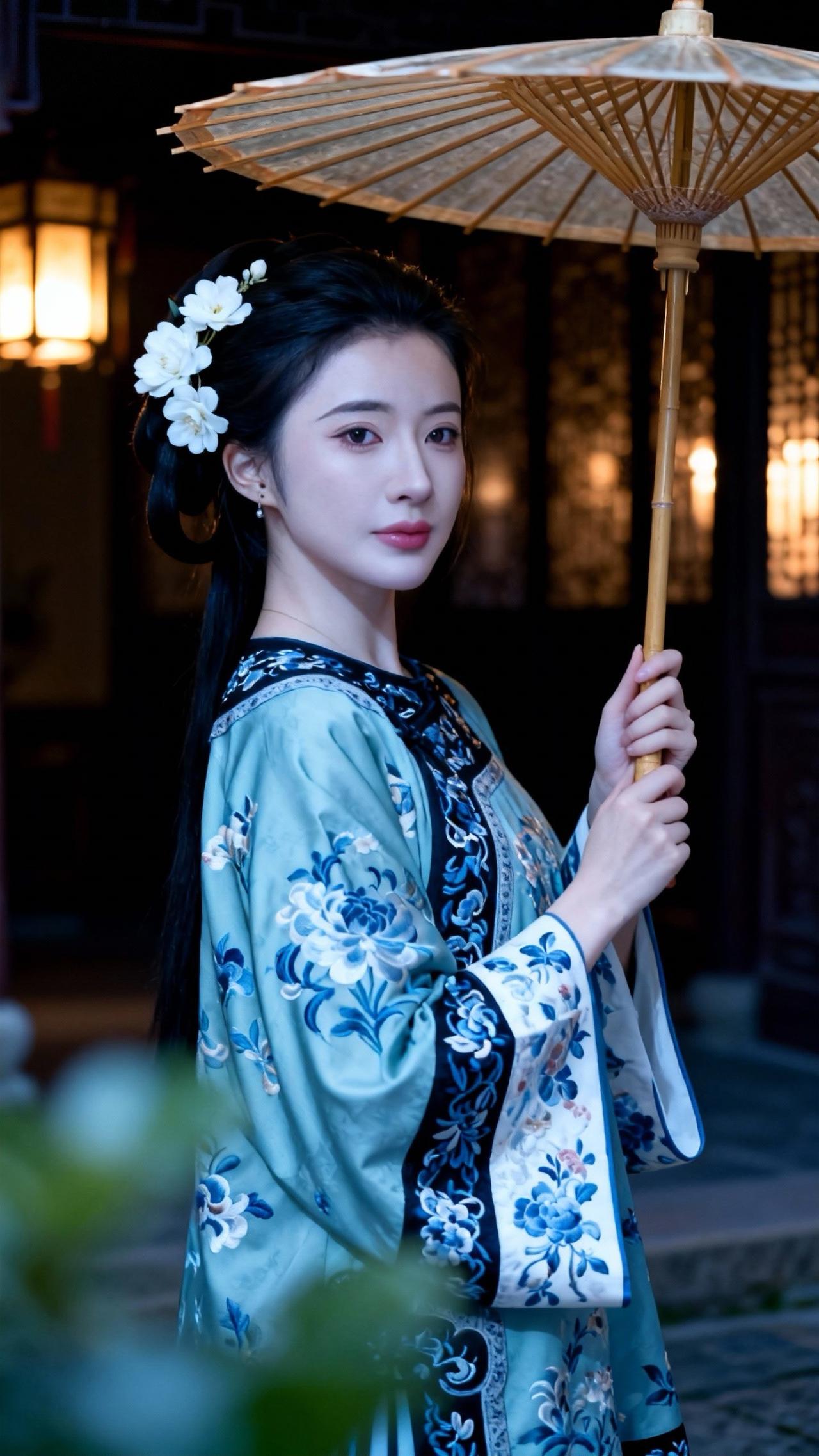 月如霜，灯流黄，何茫茫