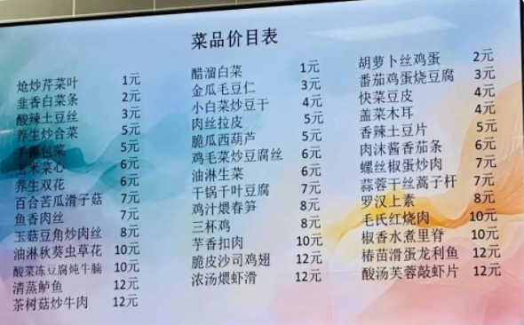 清华大学食堂的价格令人发指！