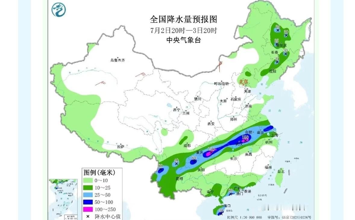 这梅雨带还真是标准得很啊！副高北抬，雨带就乖乖往北走。以前，从上世纪八十年代到2