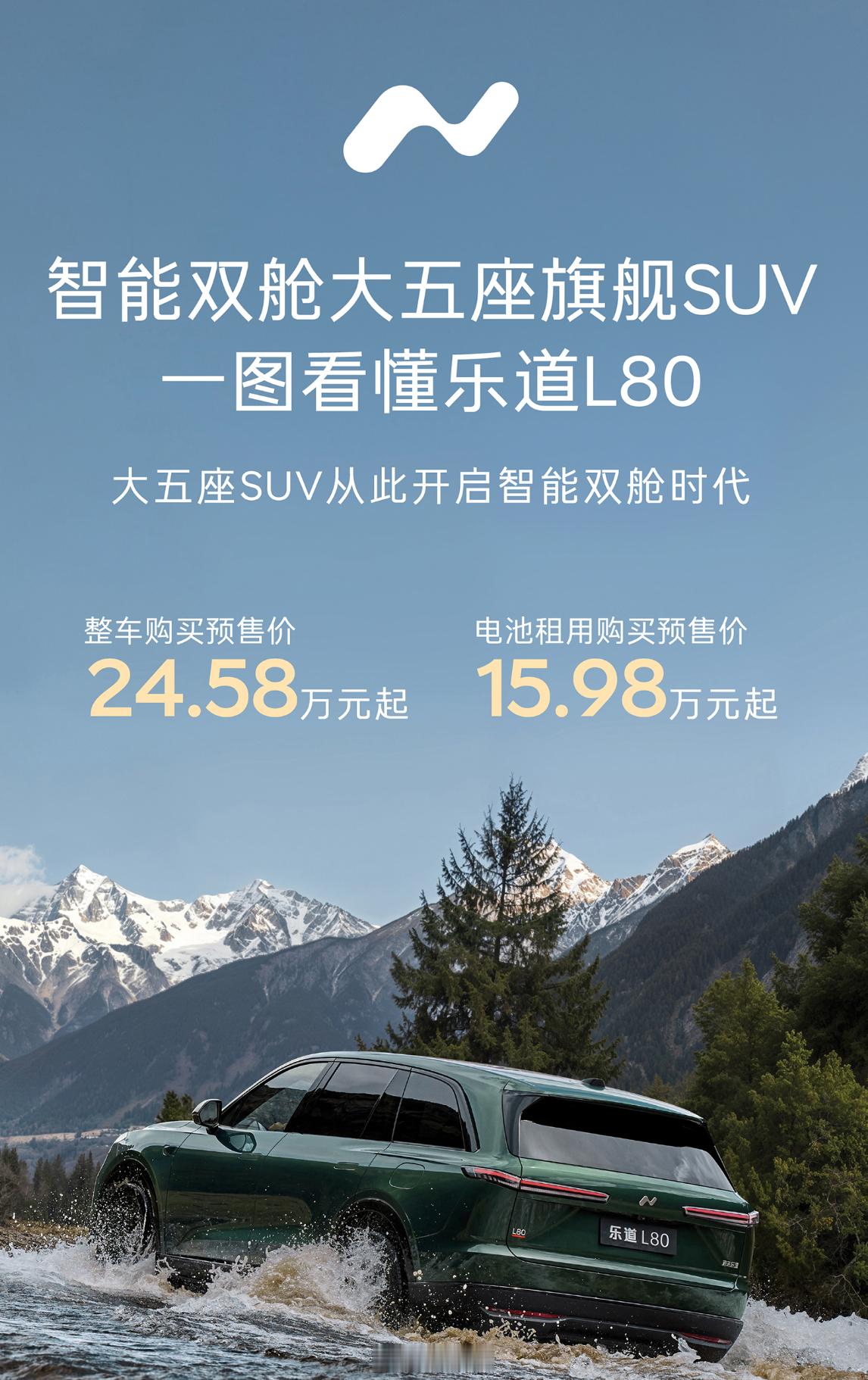 乐道确实是自己卷自己，乐道L80正式开启预售，24.58万元起的整车价和