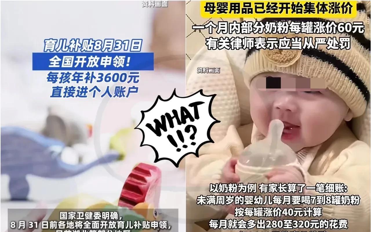 新生儿父母要哭了原本以为国家一年给的3600元可以够孩子买奶粉了，没想到所有