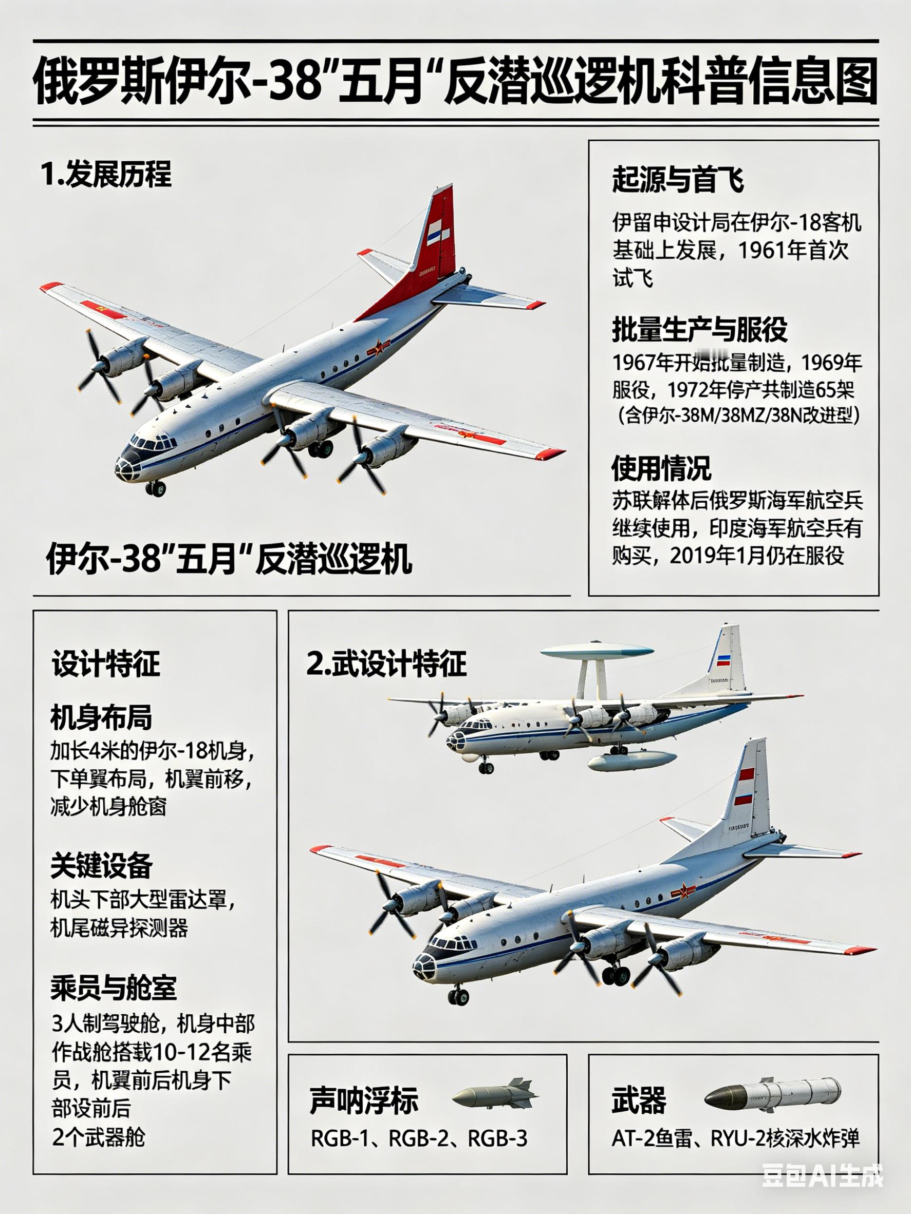 军事ai新视野俄罗斯伊尔-38“五月”反潜巡逻机伊尔-38“五月”（May）反
