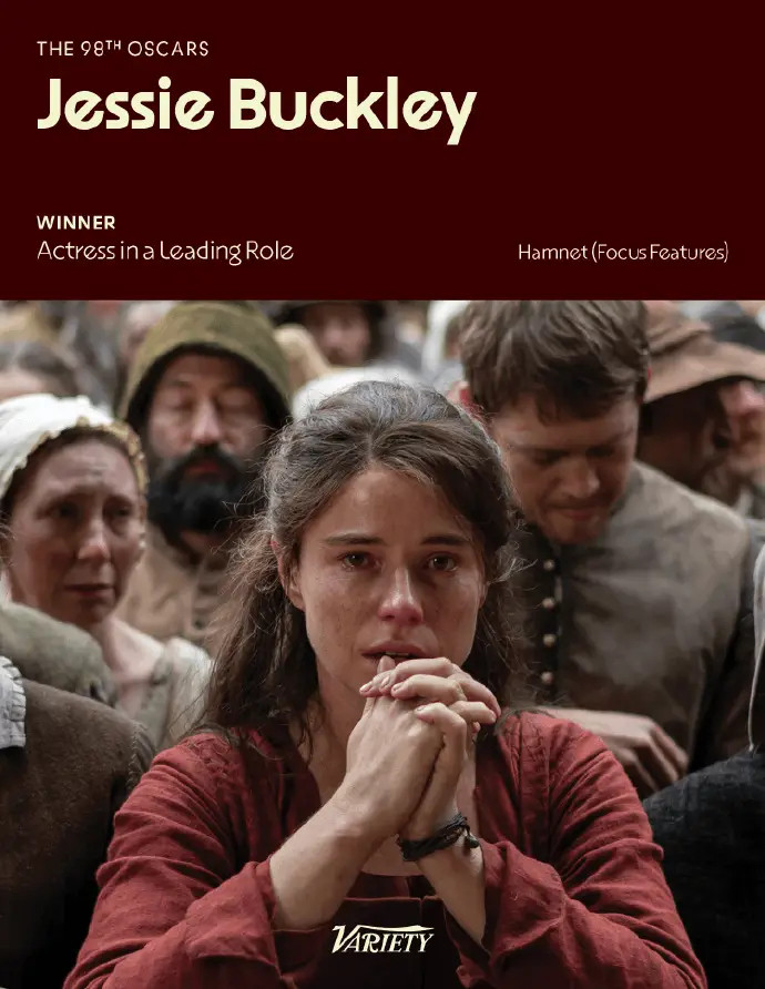 杰西·巴克利凭赵婷执导电影《哈姆奈特》首封奥斯卡影后当地时间3月15日，第98届