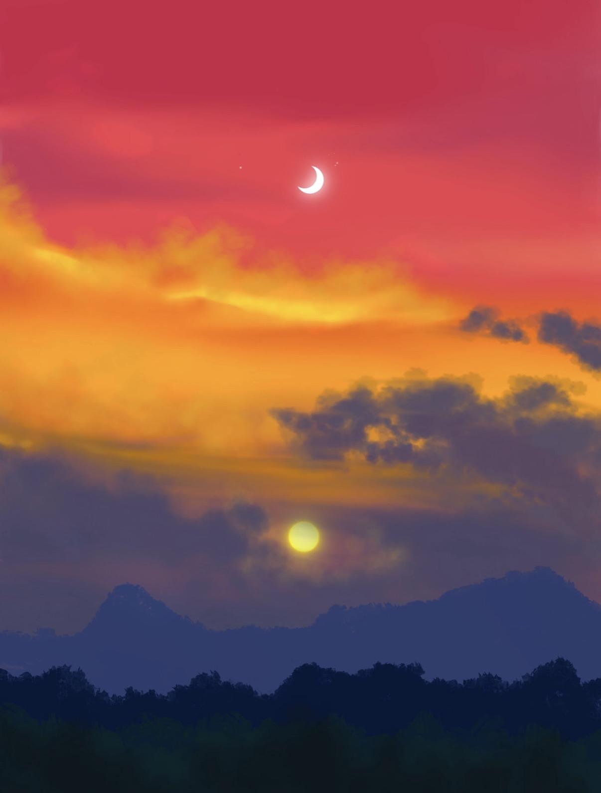 上联：天高悬日月下联：露小结乾坤