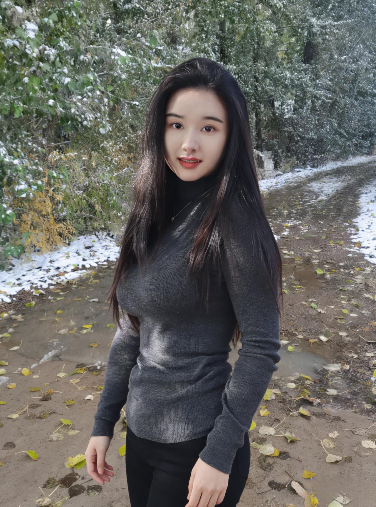 雪落在枯枝的骨缝里寒溪淌着碎银你站成冬日的绝句灰衫裹着温软的风目光撞开霜