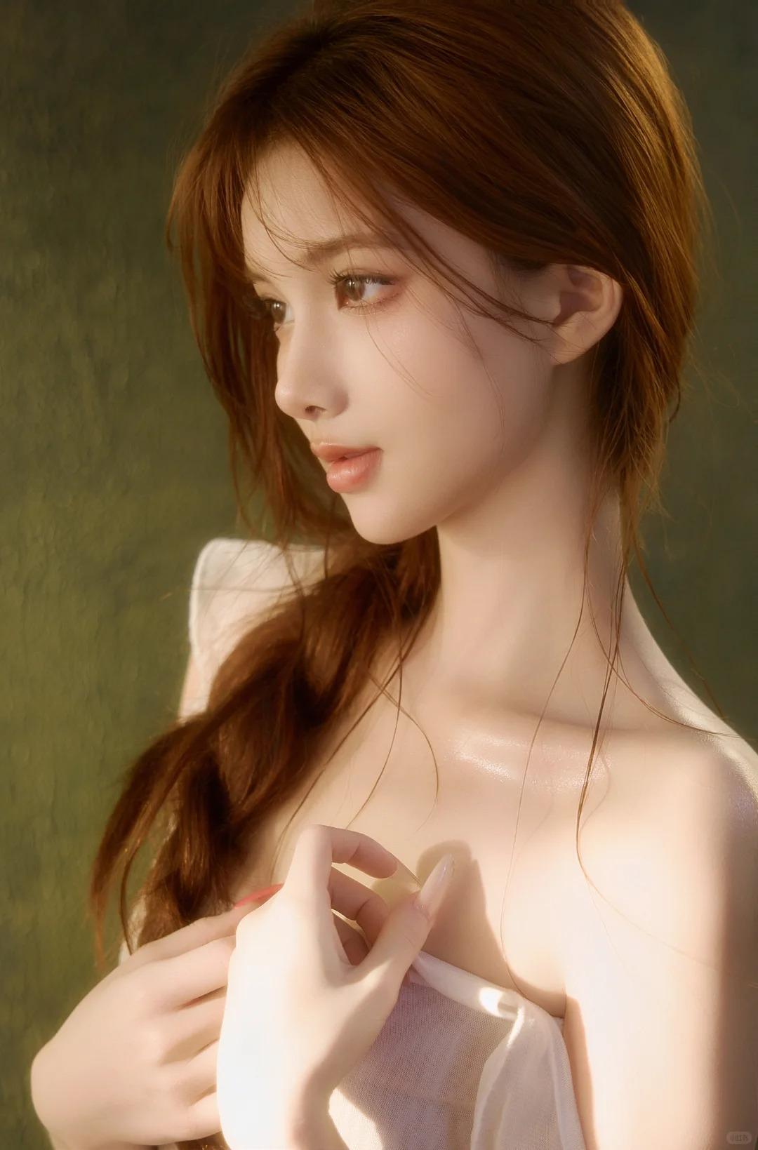 朦胧感的江南模特少女，双眸转动时含章蕴幽，似凝着澄宁光华的青珀瓷盏，瞳仁沉如陈年