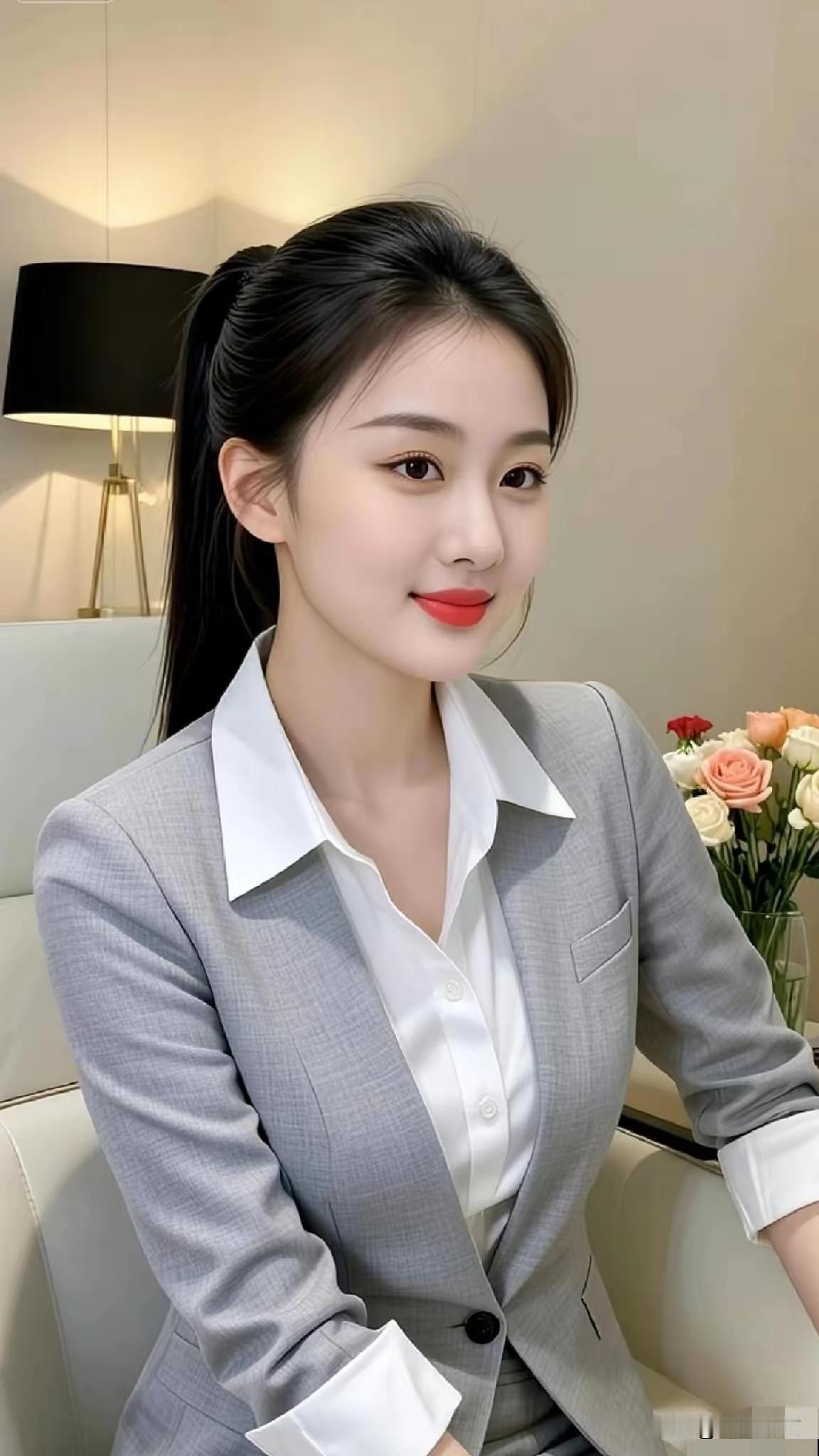 优雅白领风，精致妆容，职场女性魅力！