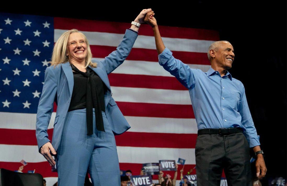 ‼️最新消息：前民主党众议员阿比盖尔·斯潘伯格在弗吉尼亚州州长竞选中击败了共和