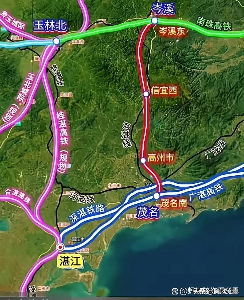 建没岑溪到茂名高铁是好事。这条线解决了高信化没有高铁的问题。同时把玉湛高铁也建起
