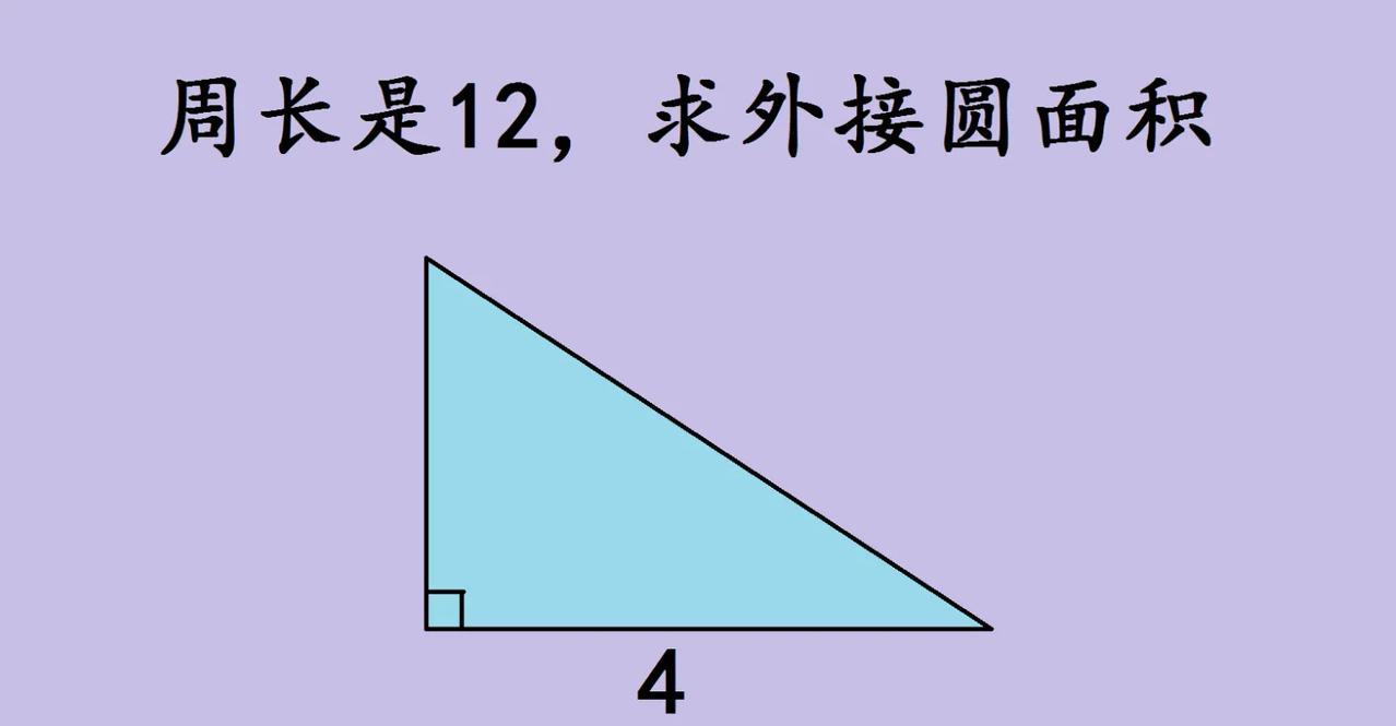 中考数学题：直角三角形外接圆面积咋求？中考数学里，这道题有点巧妙！直角三角形，