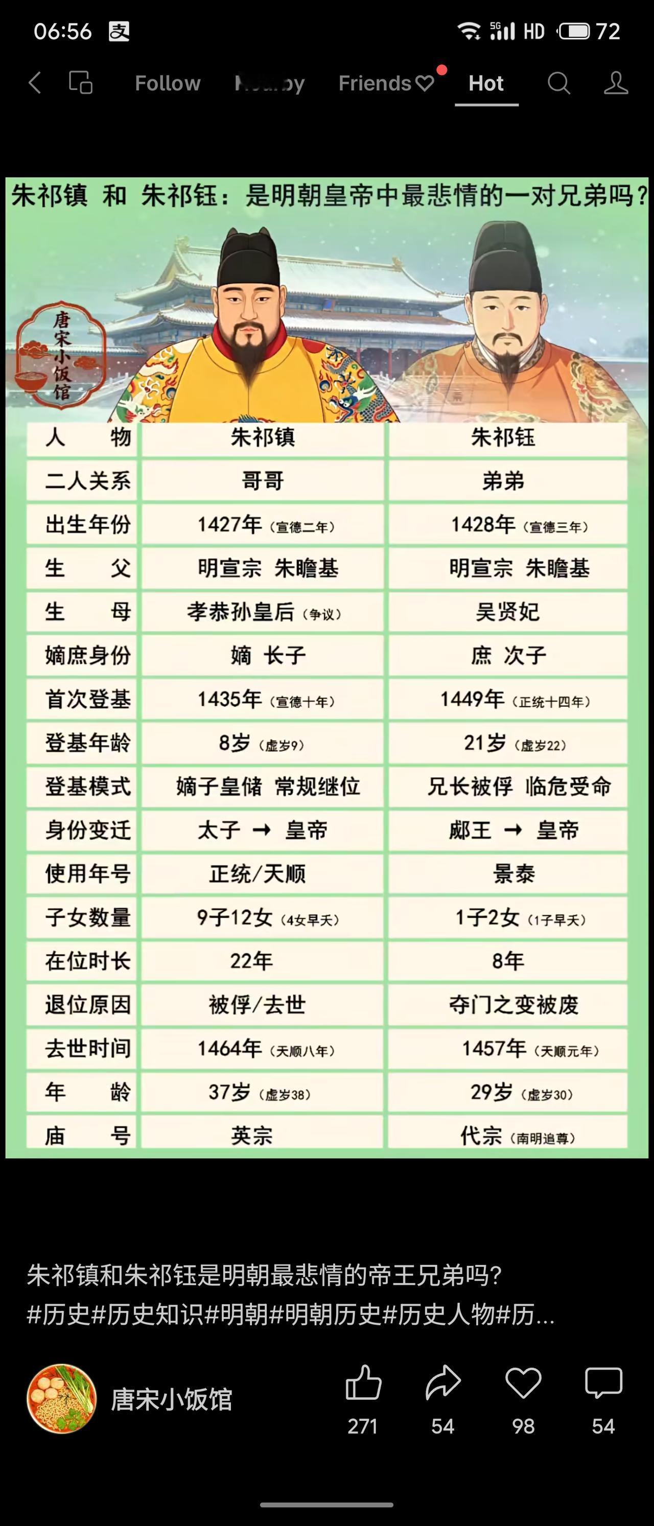 朱祁镇与朱祁钰为明宣宗同父异母兄弟，兄长嫡出，弟弟庶出。朱祁镇八岁继位，后于土木
