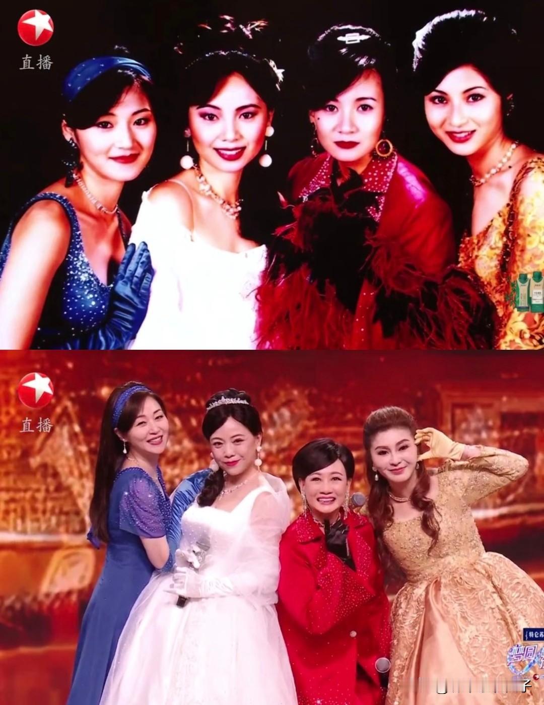 左一是万绮雯，1970年出生，身高171cm。左二是邓萃雯，1966年出生，身