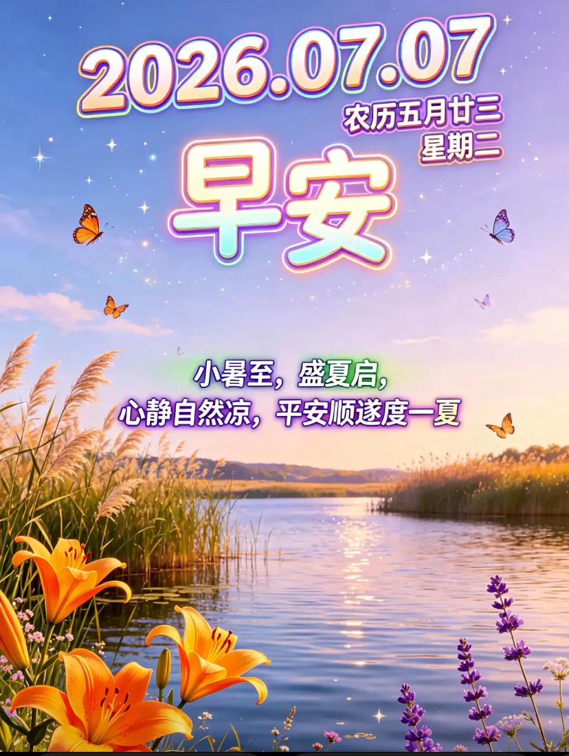 🌺2026.7月7日，清风涤暑，幽芳暖心🌺🌱💐小暑至，盛夏始，暑意渐