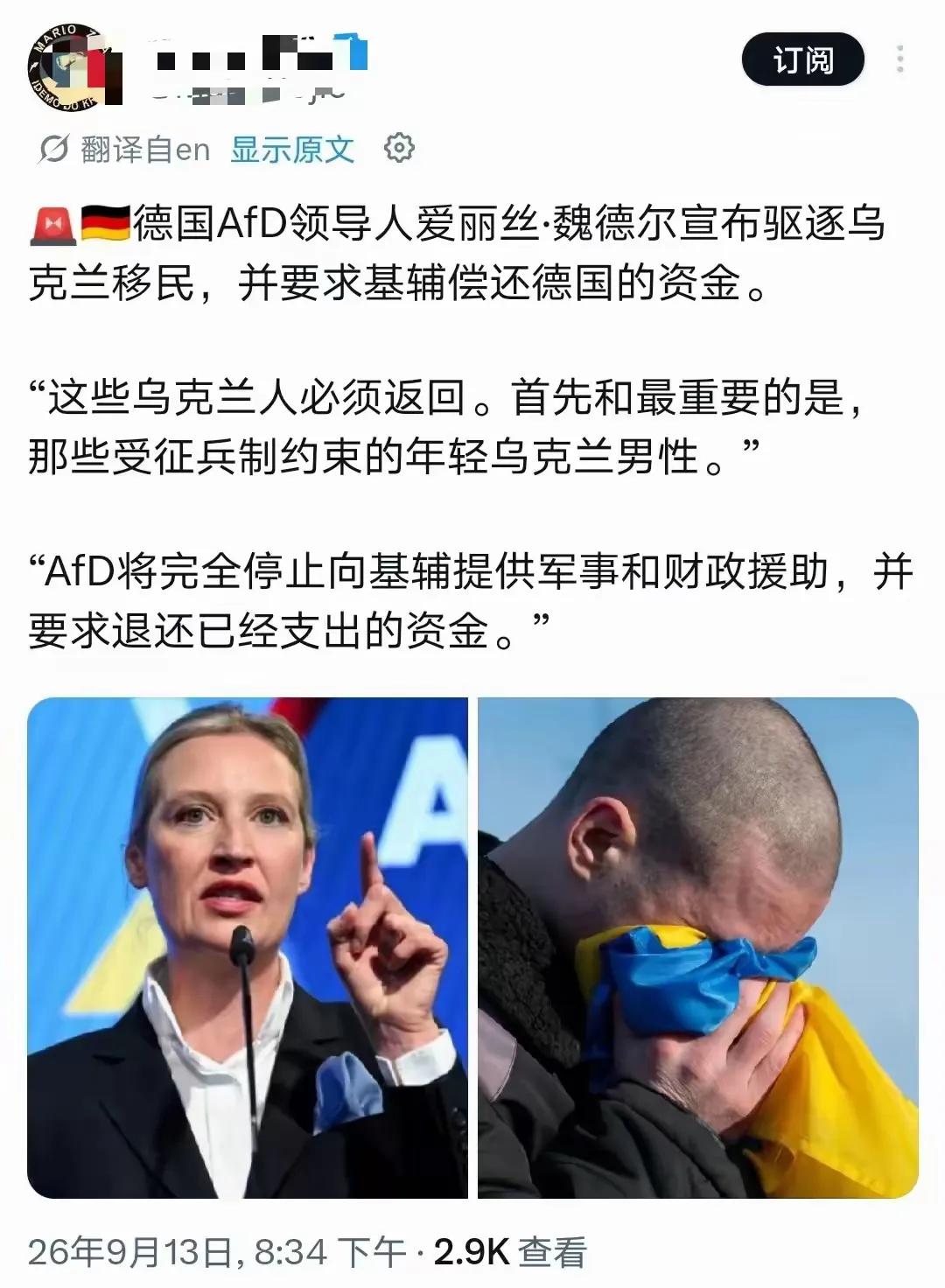乱世需出重拳，魏德尔杀到台前了！据说刚刚在地方选举大胜的魏德尔要止损，乌克兰很