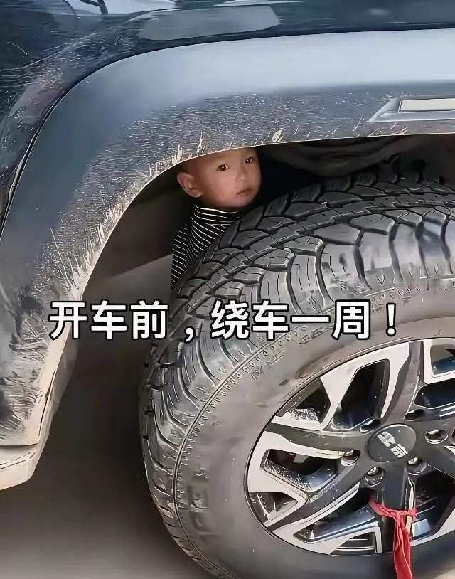开车前，绕车一圈观察，太正确了，这些行为，都太危险了，稍不注意都会至命。