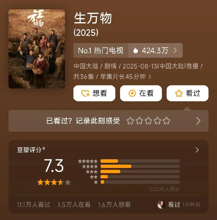 发生了什么？一夜之间，《生万物》豆瓣评分突然下滑了，网友的评论一针见血。杨幂