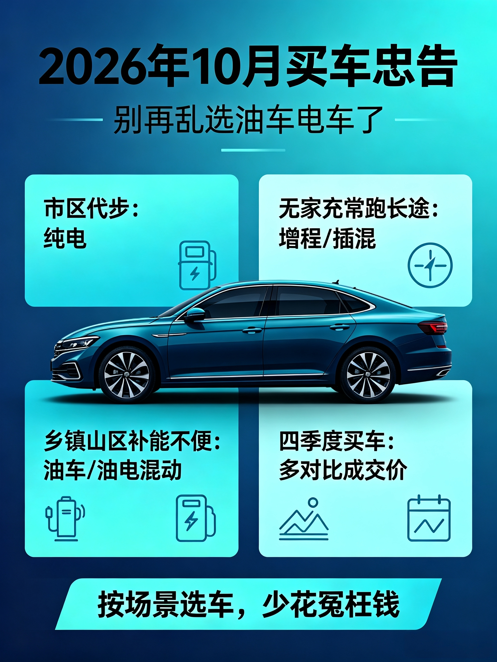 2026年10月买车忠告：别再乱选油车电车了！90%人选错多花几万刚过完国庆高速大考，今年买车逻辑彻
