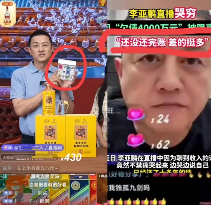 为啥罗永浩直播带货可以还6个亿，李亚鹏直播带货还越欠越多了？因为李亚鹏有一个比较