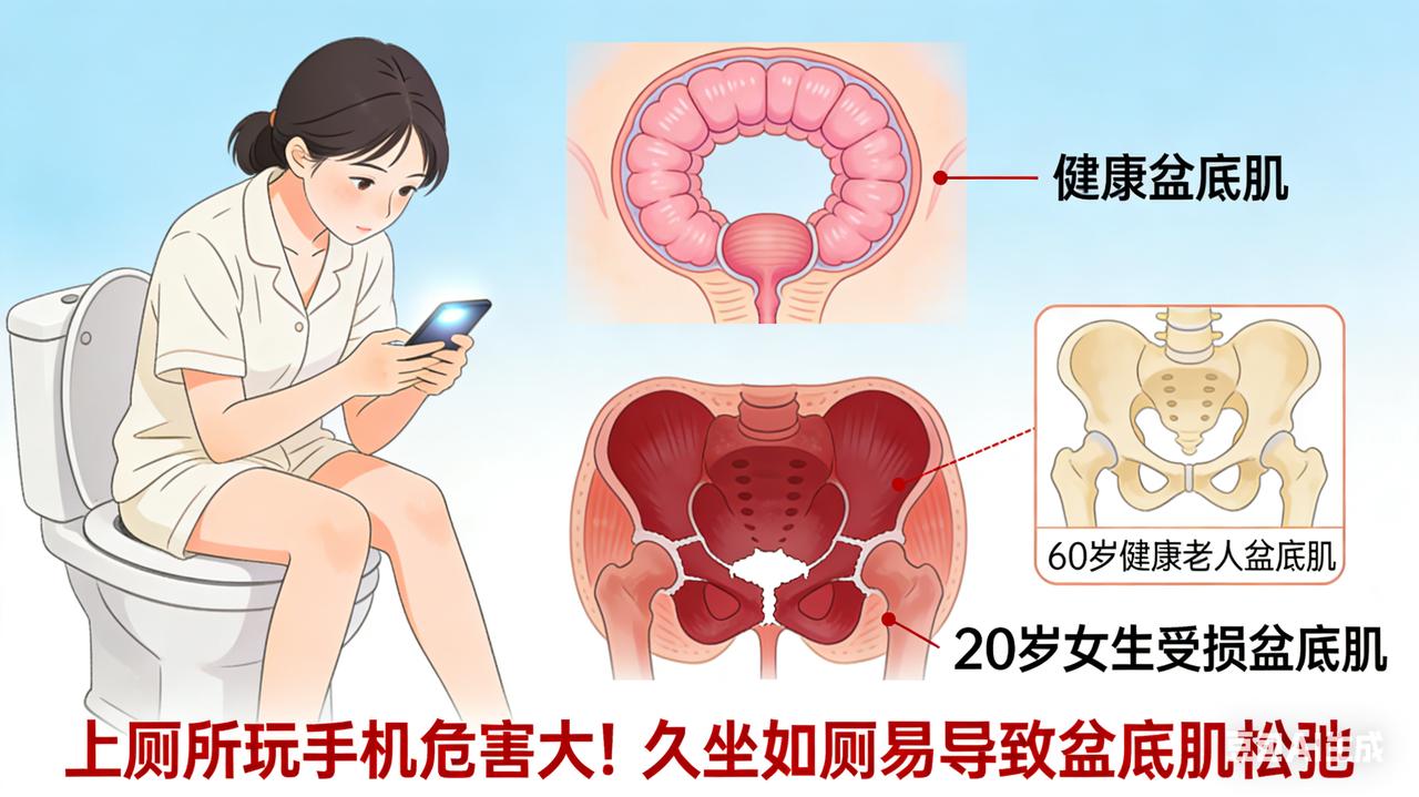上厕所玩手机危害大！20岁女生盆底肌功能比老人还差盆底功能受损的最新研究热点