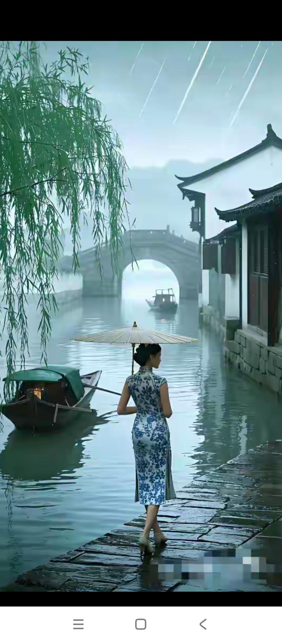 上联：碧水翠柳悠悠桥，求下联青山红梅点点屋。