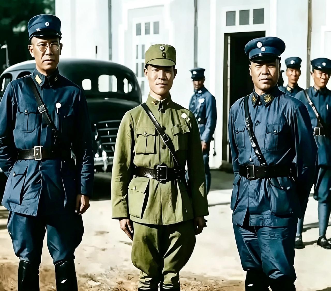 1936年南宁留下的这张合影，两广事变尘埃落定。陈诚居中，李宗仁、白崇禧分立两侧