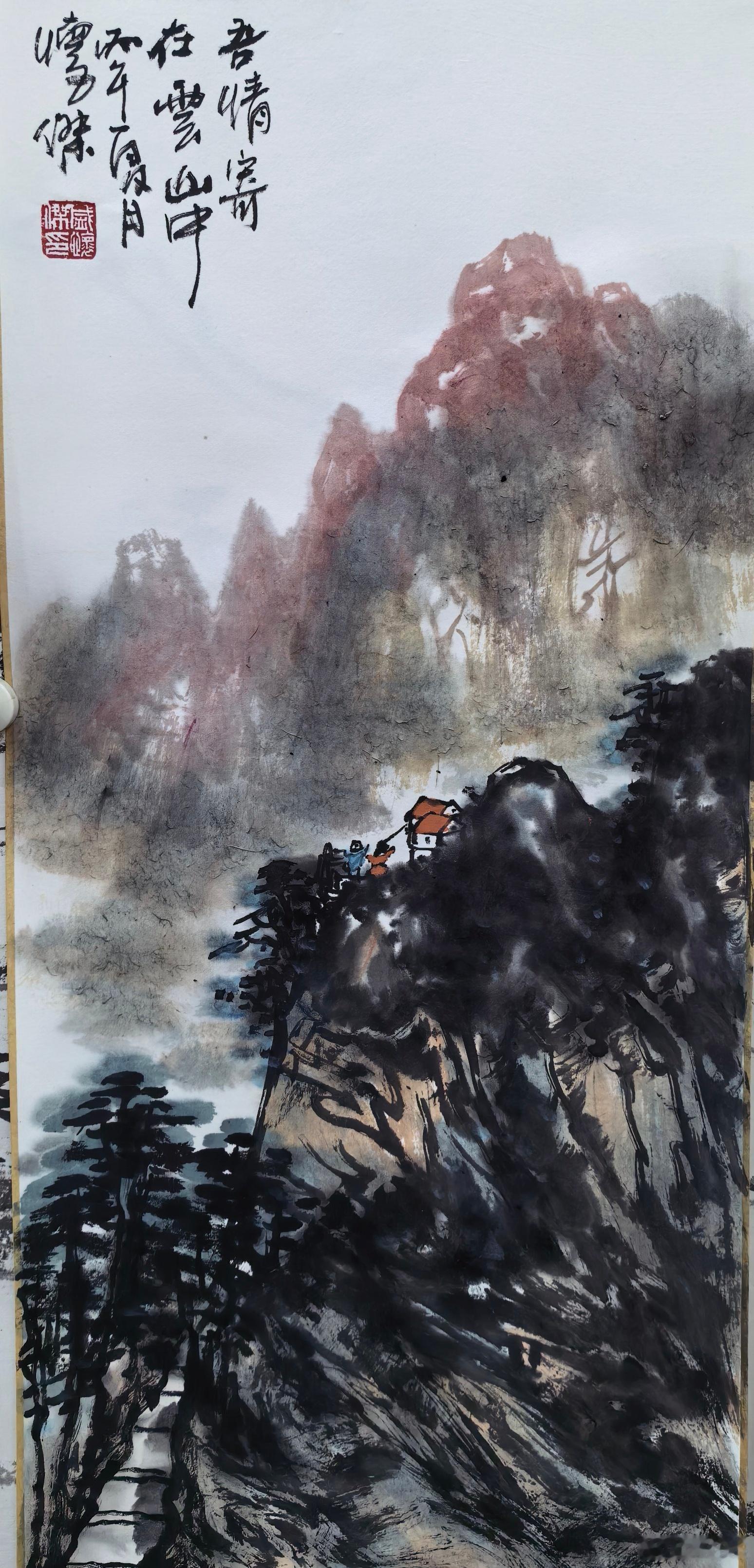 书画家盛怀杰绘画中国画有一种很重要的种类叫写意山水画。写意山水画是中国传统绘画
