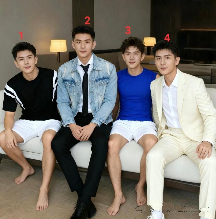 这四个帅哥的颜值是杠杠的，如果让你选一位做终身伴侣，你会考虑几号呢？男生不要凑热