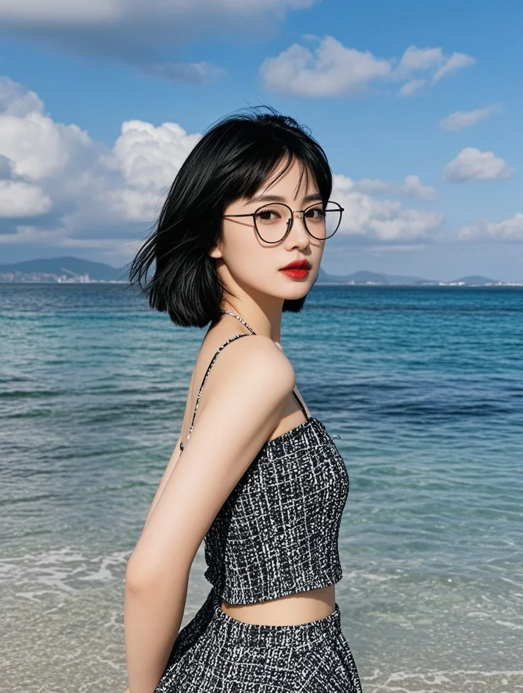 碧海兰笺，镜头捕捉美女与海雾共绘的朦胧雅意